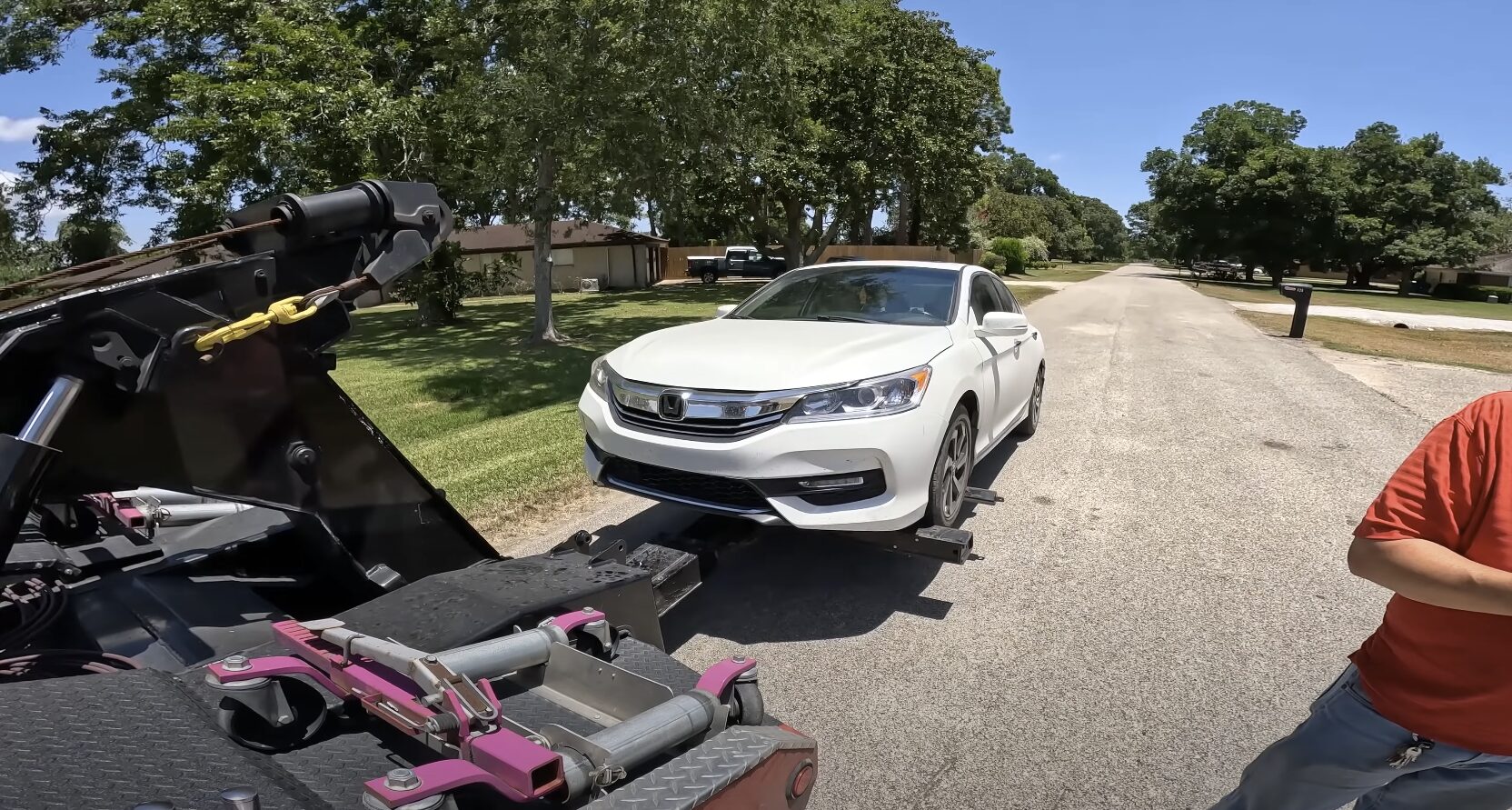Safety Tips While Waiting for Tow Truck - Expert Advice from Mission Bend Towing Stranded motorist waiting safely for professional tow truck assistance